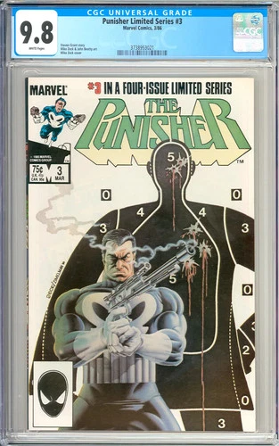 Punisher Limited Series #3 High Grade WHITE Pages Marvel Comic 1986 CGC 9.8
