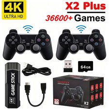 4K HDMI TV 36000 Video Game Stick Retro Gaming Console w/ 2 Wireless Controller