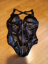 Sexy Body Lack Leder Optik Clubwear seitlich tranparent schwarz Größe S
