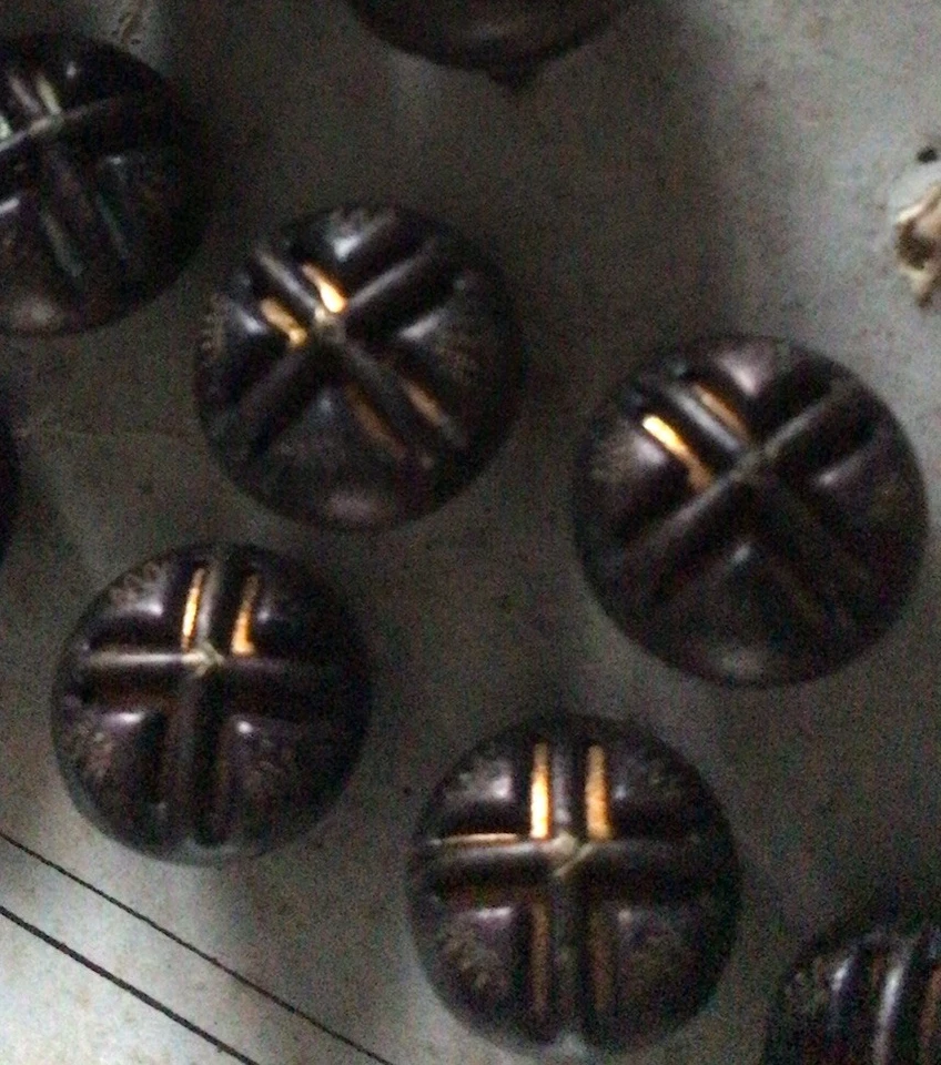 5 x Antique Buttons Art Nouveau French Glass Ball Victorian 11mm Rare - Image 2 of 4