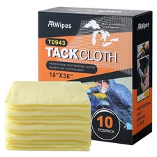Aawipes Tack Cloth for Woodworking, Painting (Light Yellow, 18"X36", 10 Pcs) Sti