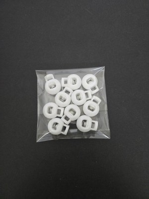 New~Lot of (10)PATIKIL White Plastic Single Hole Toggle Stopper Slide Cord Lock
