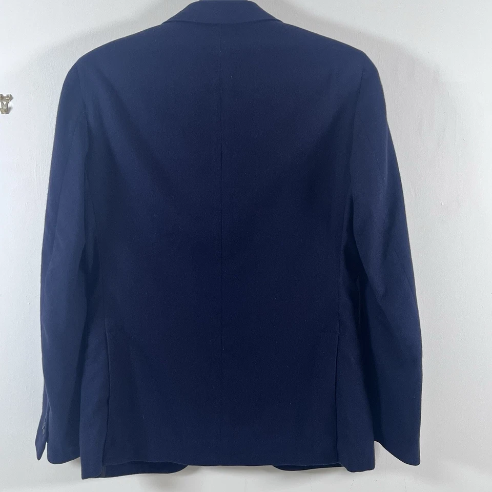 Шерстяная и кашемировая куртка-бабочка Raffaele Caruso неструктурированная на заказ темно-синяя 38 Великобритания - Изображение 2 из 4