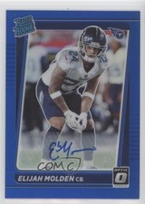 2021 Panini Donruss Optic Rated Rookie Blue Prizm 38/40 Elijah Molden Auto 0s9t
