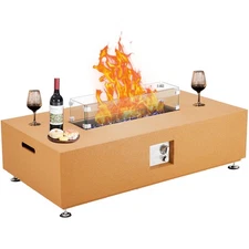 48" Gas Fire Pit Table 50000 BTU Rectangular Patio Outdoor Propane Firepits