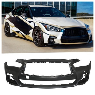 Front Bumper Cover W/Sensor Hole For Infiniti Q50 Q50s Sport 2018-2024