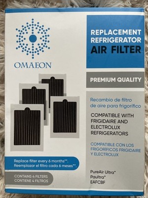 4 Omaeon EAFCBF Refrigerator AIR FILTERS PAULTRA PureAir Frigidaire Electrolux