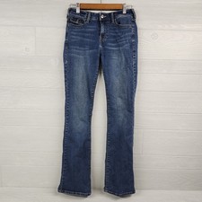 True Religion Becca Mid Rise Bootcut Denim Blue Jeans Womens Size 27