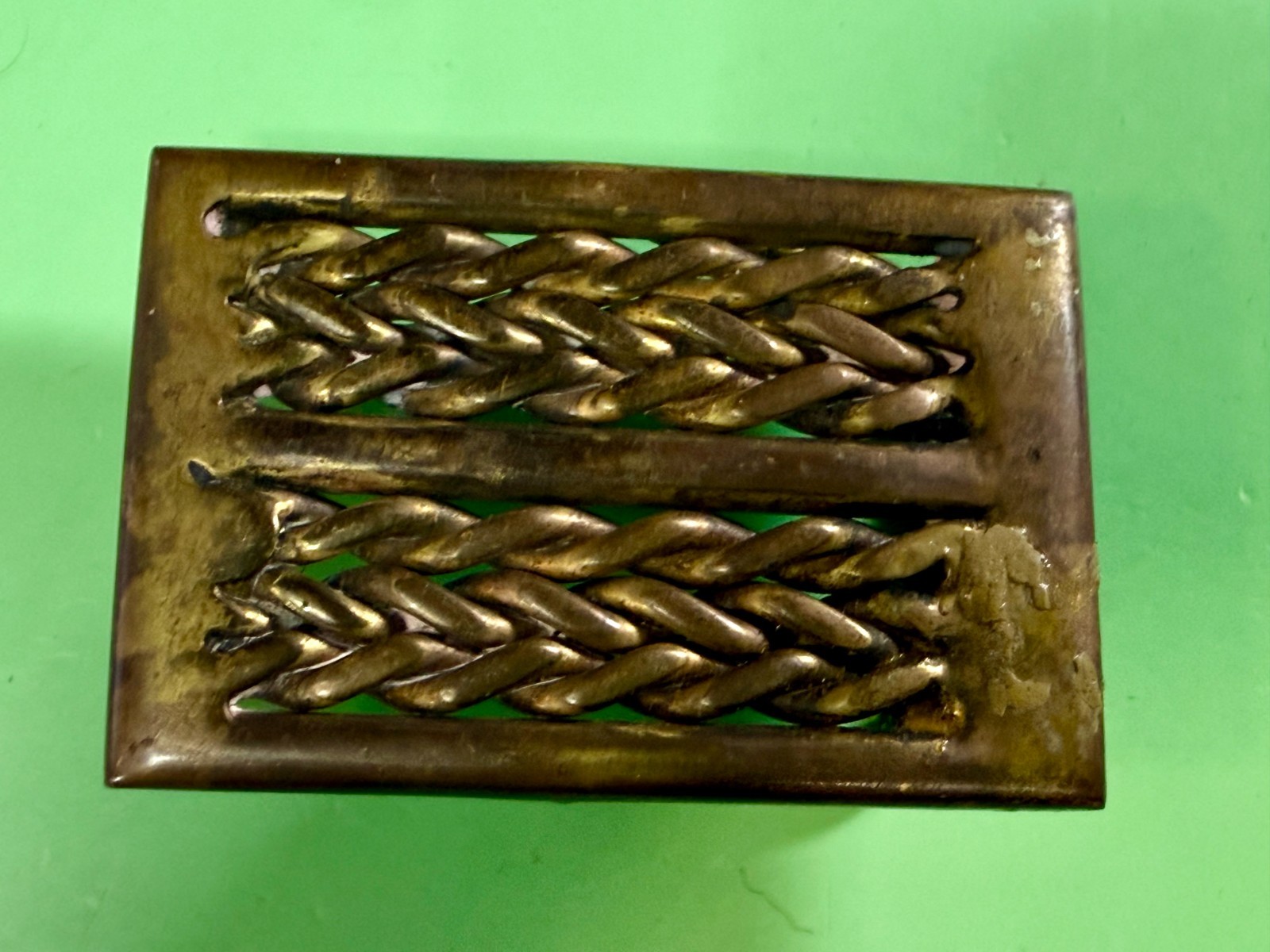 Braided Pattern Artisan Solid Brass Vintage Belt … - image 11