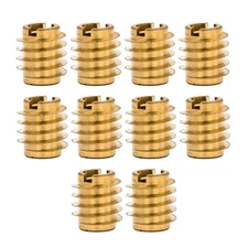 E-Z LOK Brass M3-0.5 Knife Thread Inserts for Hardwood, 0.375" L, 10-Pack