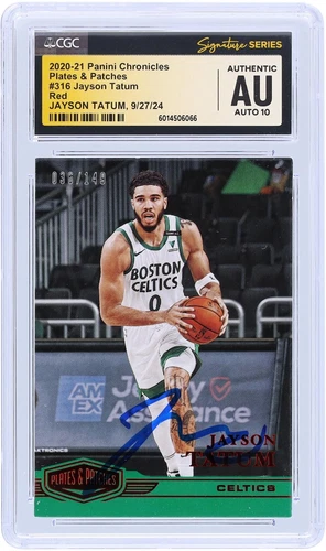 Jayson Tatum Celtics Signed 2020-21 Panini Chronicles #316 #/149 CGC 10 Card