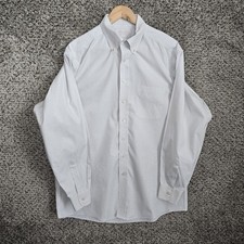 Roundtree  Yorke Gold Label Dress Shirt Mens 16.5 34 Fitted Non Iron EZ Wash