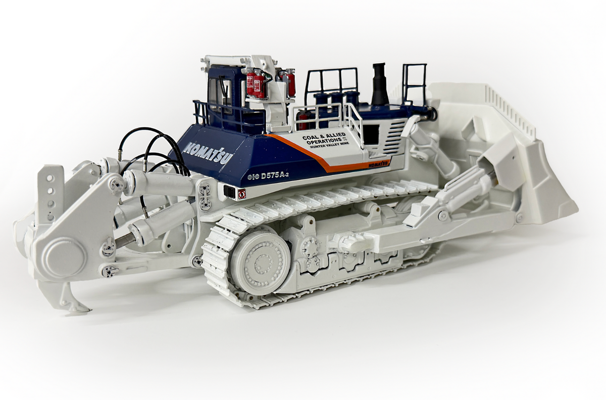 Komatsu D575A SD Super Dozer Ripper - Allied Coal White - HiMoBo 1
