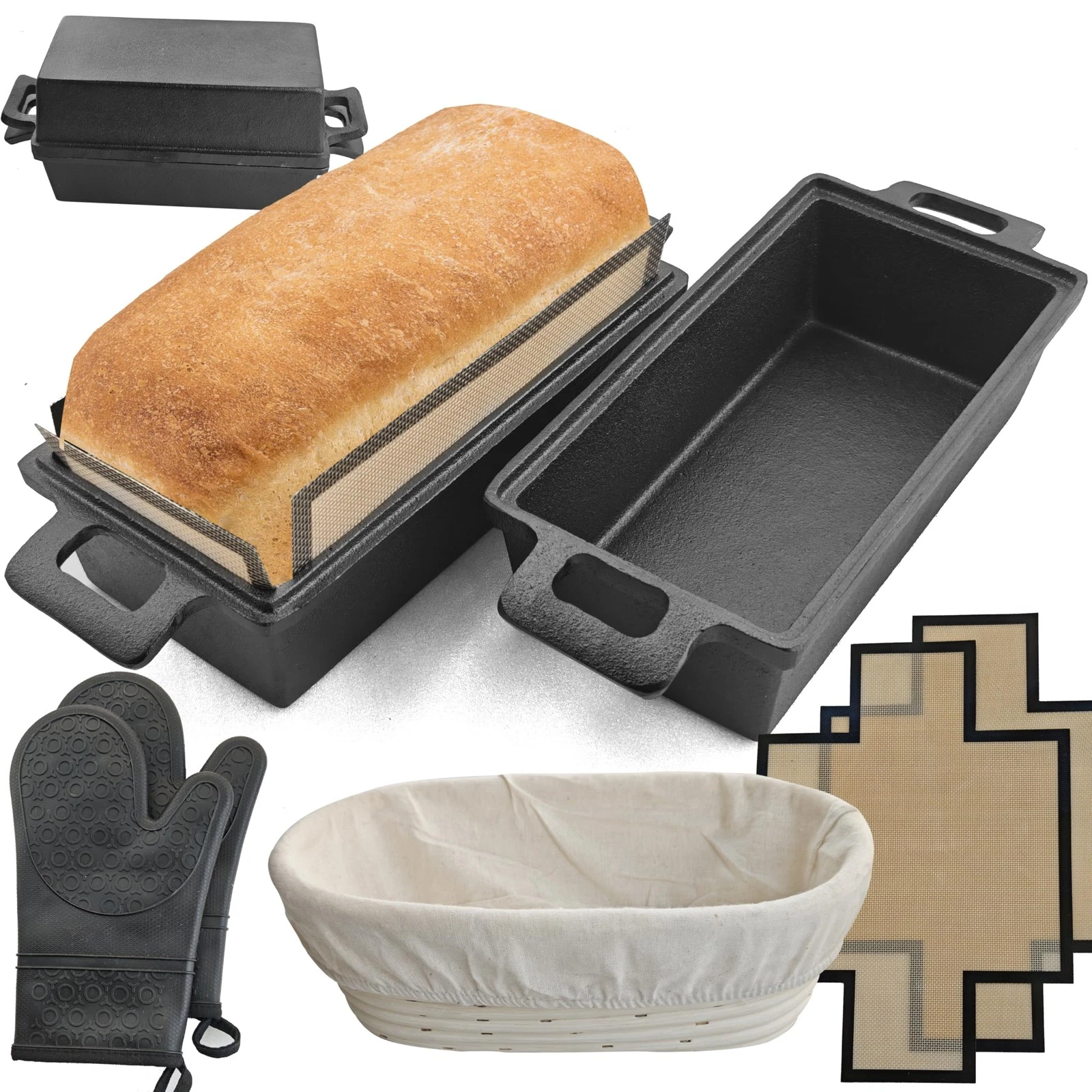 2In1 Cast Iron Oven Pan 9"x5" Durable Loaf Pans Rectangular Baking Pan with ...
Opens in a new windo