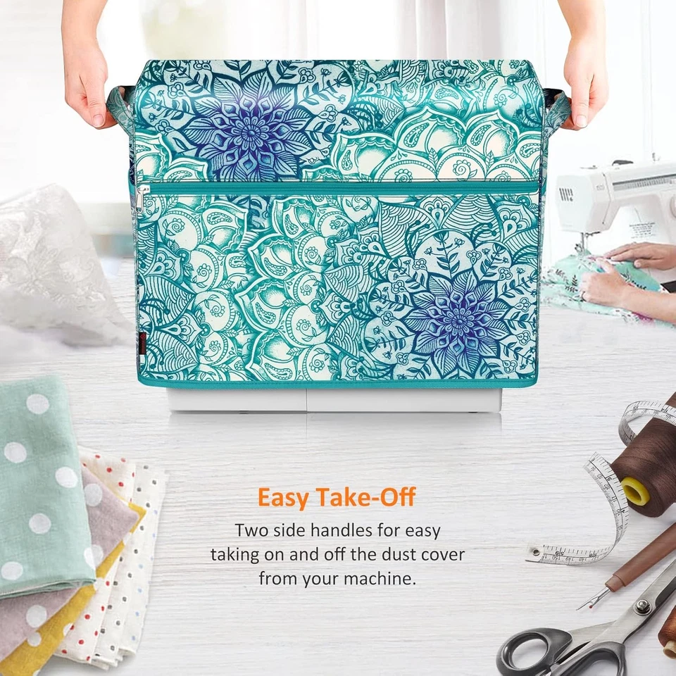 Cubierta protectora antipolvo para máquina de coser con mango lateral para cantante estándar Foto 4 de 4