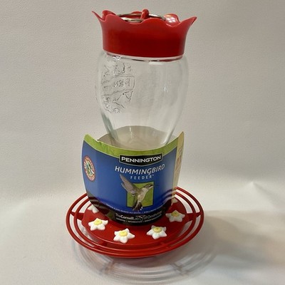 Pennington Glass Hummingbird Feeder 16 Oz Nectar Capacity Hanging Bird Feeder