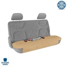 Faux Leather Rear Bench Seat Cover With Storage Pockets