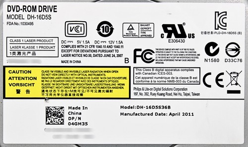 Dell 4GM35 DVD-ROM 16X SATA HH T610 - Afbeelding 2 van 7