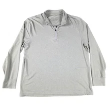 Municipal Shirt Mens 2XL Gray Quarter Zip Long Sleeve Athletic Performance Top
