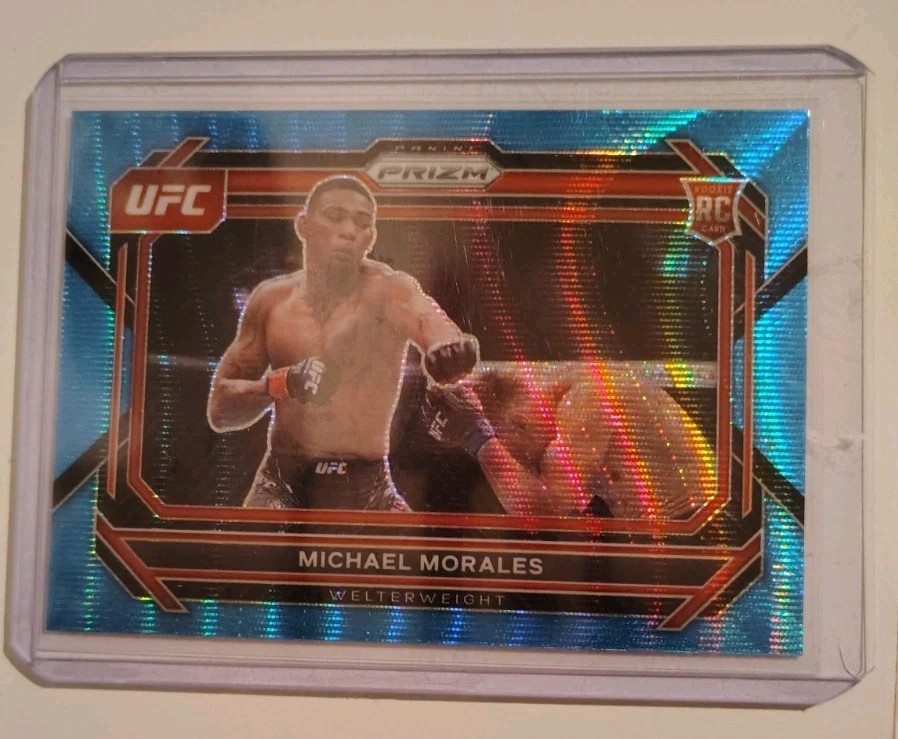 2023 Panini Prizm UFC #97 Michael Morales Light Blue Wave Rookie RC Welterweight
