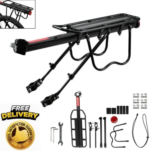 Rear Bike Rack Cargo Rack Alloy Luggage Carrier Bicycle 110 Lbs Capacity Holder