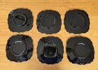 6 LE Smith Mount Pleasant Black Amethyst depression 8" Salad Plates