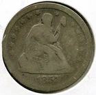 1857 Seated Liberty Silver Quarter - Philadelphia Mint - P791