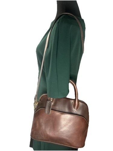 G.H. Bass & Co. Vintage Chestnut Brown Leather Crossbody Bag Purse - Picture 3 of 7
