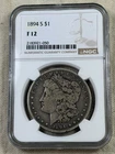 1894-S Morgan Dollar NGC F12 Circulated Key Date $1 Gorgeous Original Look