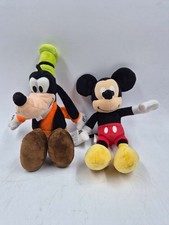 Disney Mickey Mouse Goofy Plush Dolls Stuffed Toys Set Soft Collectible Used