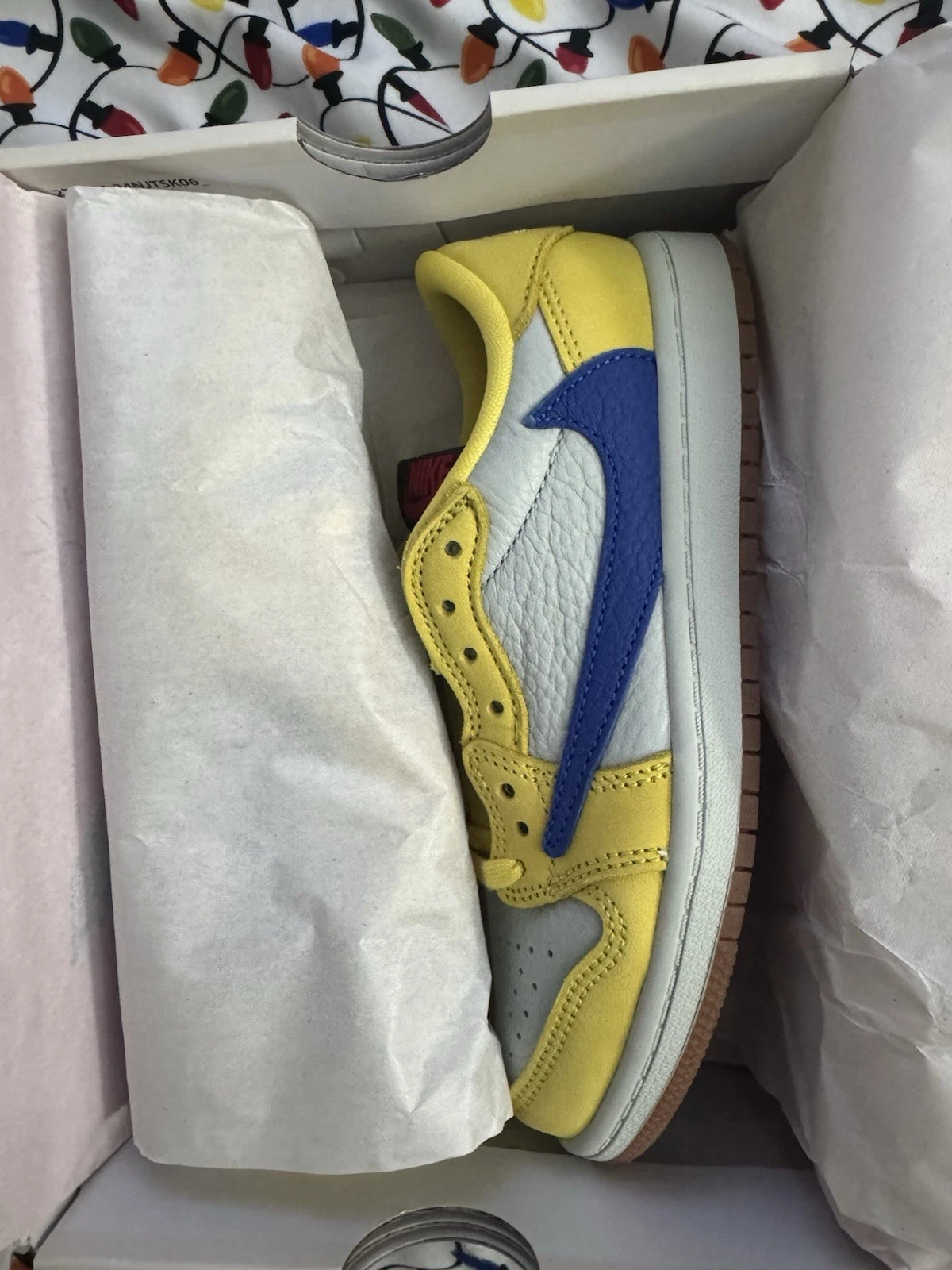 Jordan 1 Retro Low OG SP Travis Scott Canary (PS) DZ5909 700 taglia 1 5 anni