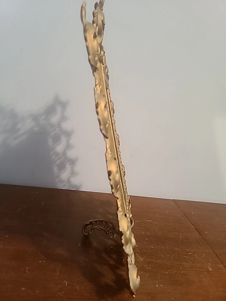 Victorian Iron Art Mirror Bronze Gilt Easel Stand - Image 2 of 4