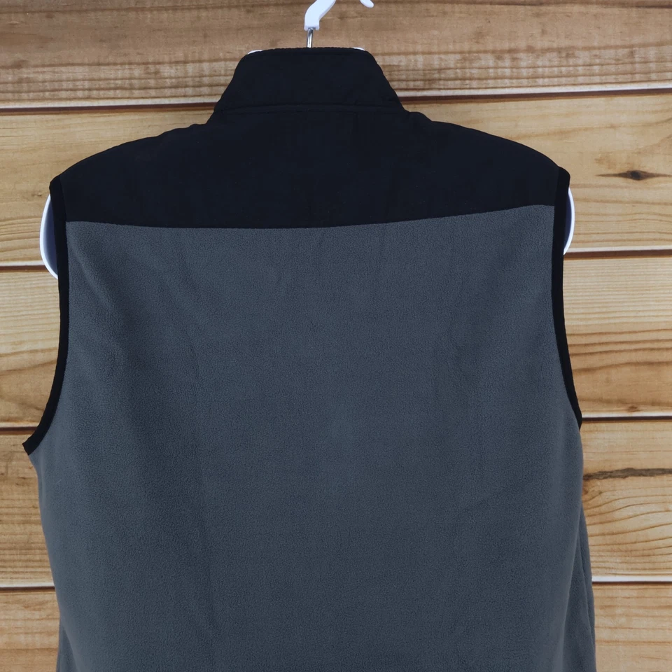 Chaleco Atlético Vida Exterior Para Hombres Talla L Gris Negro Vellón Bolsillos con Cremallera Cuello Simulado Foto 3 de 4