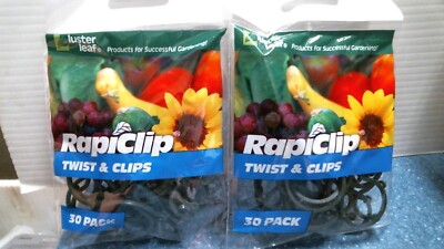Luster Leaf Rapiclip Twist & Clips  30 pack LOT OF 2   (00816)  FS