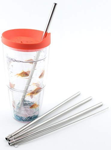 4 Stainless Steel Straws Compatible With Tervis Tumbler 24 oz Travel Insulated
