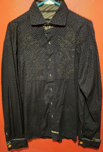 English Laundry Christopher Wicks Shirt Mens L Black Hand Sewn Embroidered Lmtd - Picture 7 of 9