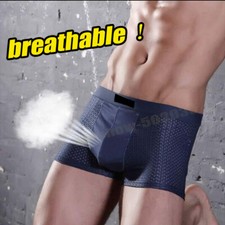 4 PACK For Men BambooWear Underwear Shorts Ice Silk Mesh Boxer Briefs for Gift