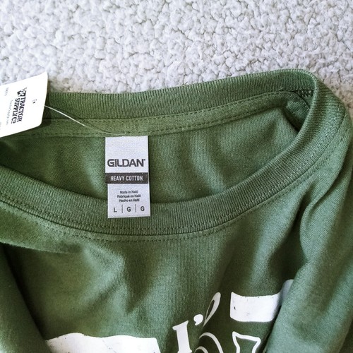 Gildan Shirt Mens Large Short Sleeve Crew Neck I'D SMOKE THAT Graphic Tee Green - Picture 6 of 6