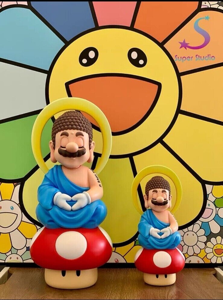 SUPER Mario Buddha figure for LOVE you statue 21cm/50 cm 2 sizes