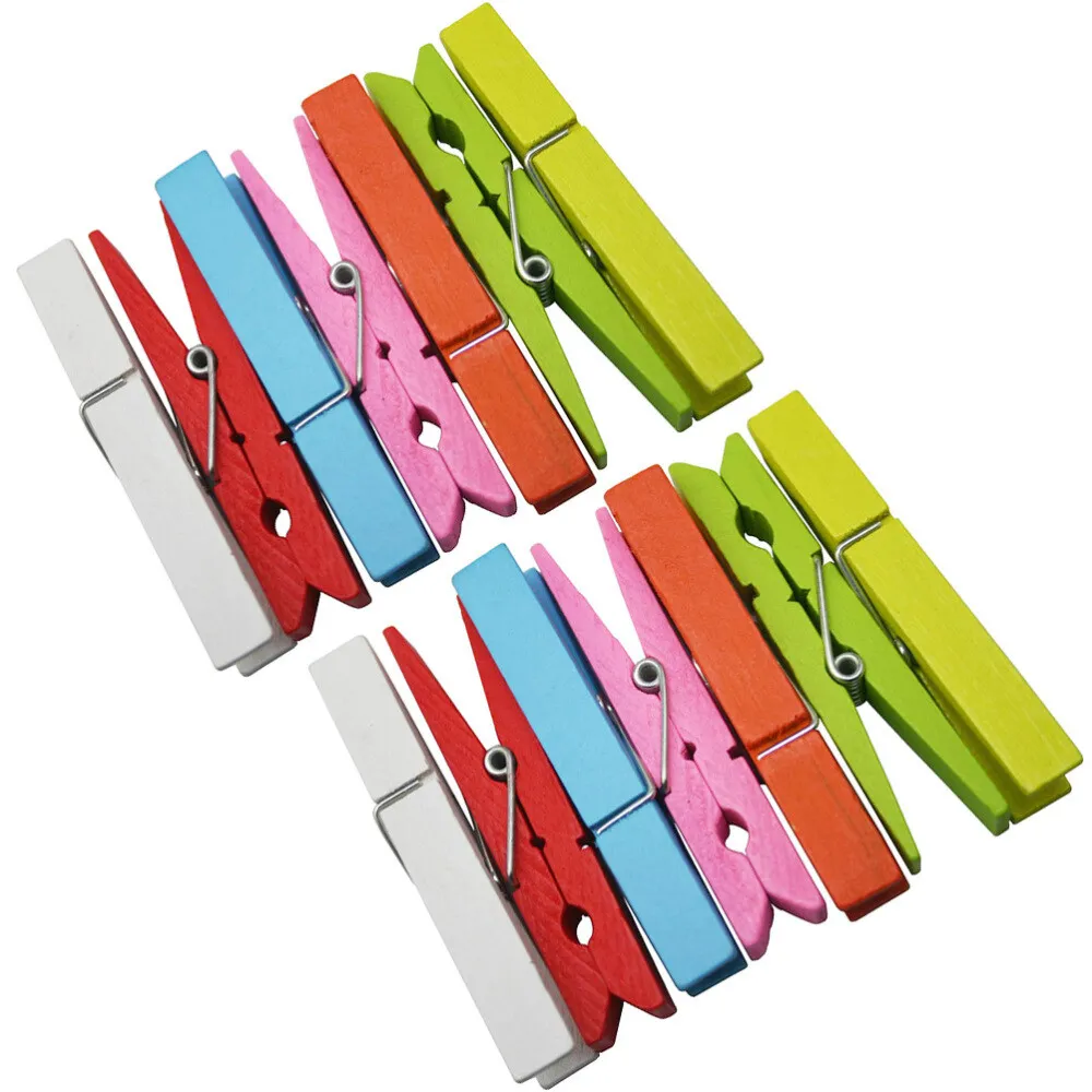 3 Set wooden photo clips Small wooden clothespins Wooden
