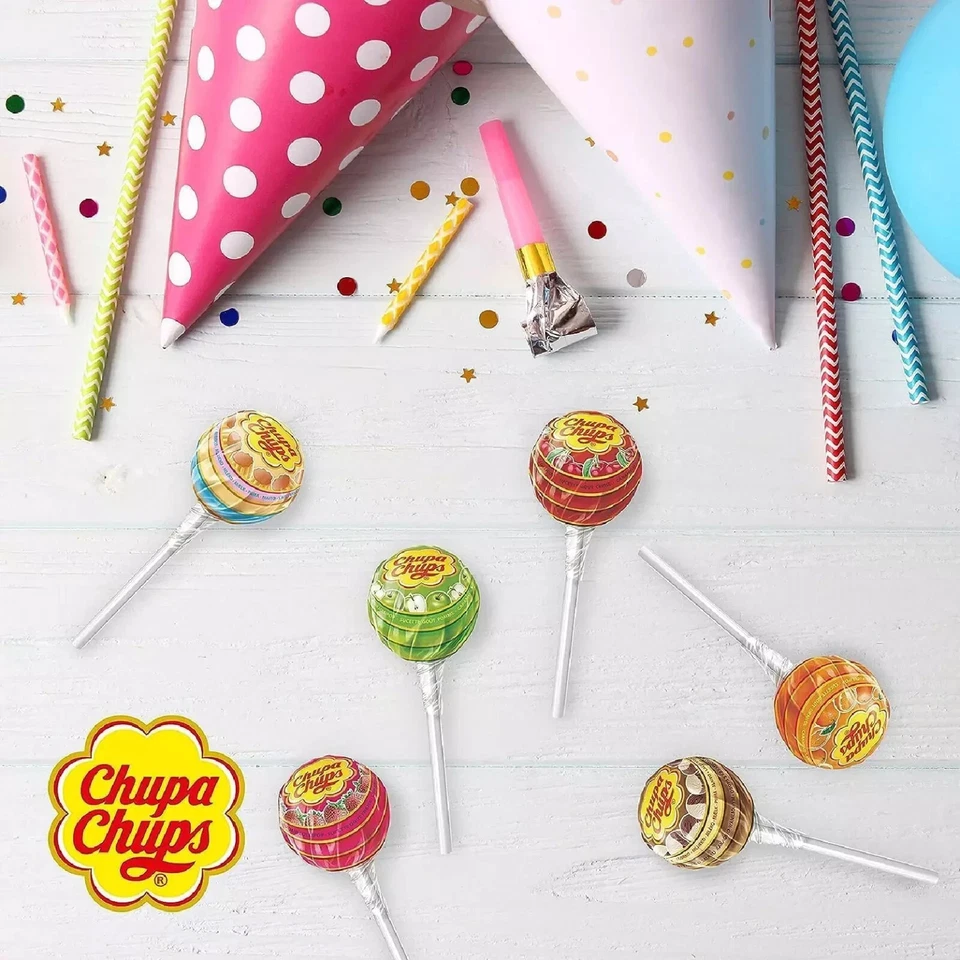 Chupa Chups Sugar Free Lollipop Assorted Flavoured Party Sweets - 50 Lollies - Image 2 of 2