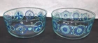 Pyrex Vintage Turquoise Blue Pinwheel & Medallion 7201 Salad Mixing Bowls