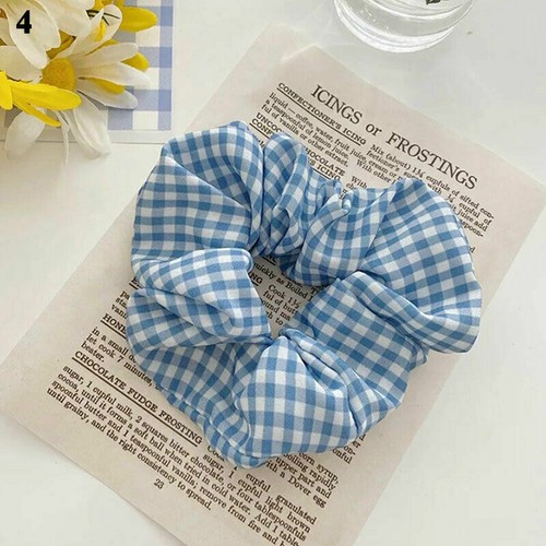 Frauen Punkte Scrunchie Karo Gänseblümchen bedruckt Haarseil Mädchen Haarschmuck Party - Bild 11 von 17