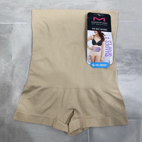 Maidenform Self Expressions Women's Shaping High Waist Boyshort 525 Beige S