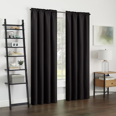 Samara Solid Blackout Single Panel, Black, 42
