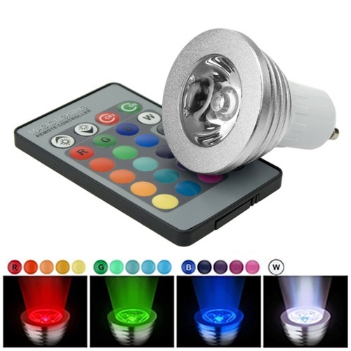 Foco LED Luz RGB Programable Efectos Y Multicolor GU10 3W con Mando a Distancia
