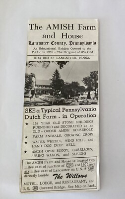 Amish Farm & House Pennsylvania Dutch Travel Map Brochure Guide N3
