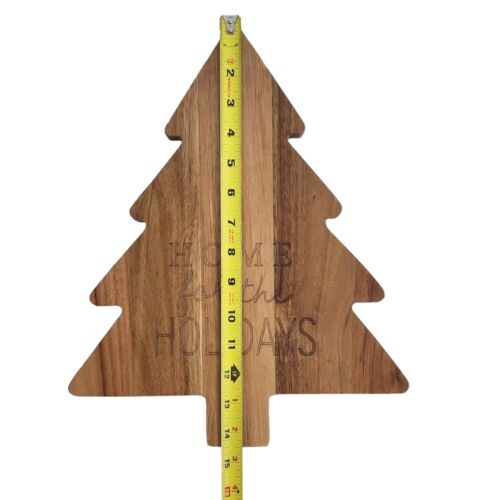 Tabla de cortar árbol de Navidad de madera maciza bandeja de queso pan decoración de pared letrero 14,5" - Imagen 9 de 11
