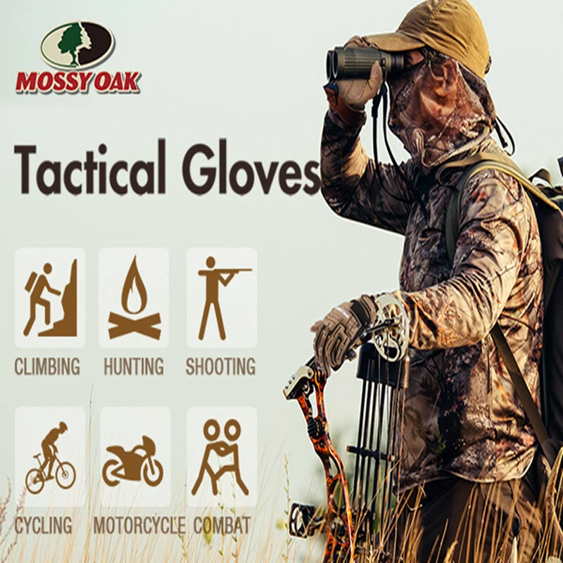 Guantes tácticos Mossy Oak pantalla táctil goma protector tiro airsoft guantes militares Foto 4 de 4