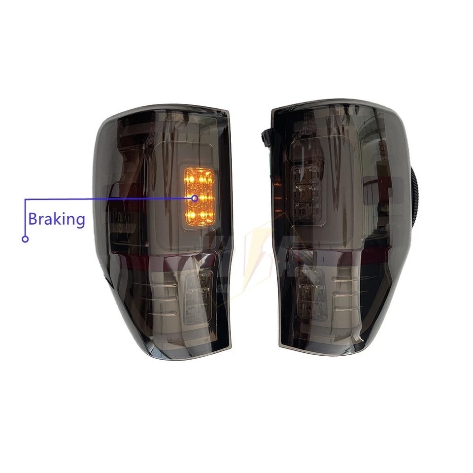 Пара качественных светодиодных задних фонарей дымчатых черных для Ford Ranger 2011-2021 MK1 MK2 MK3 - Изображение 4 из 4